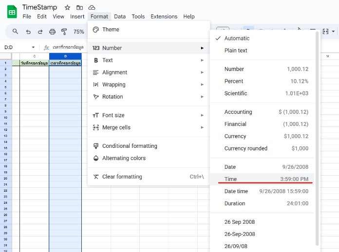 Google Sheet - Time Format